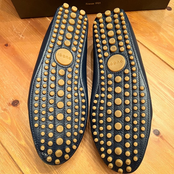 Mens Like New Navy Pebbled Leather Gucci Horsebit Driving Shoe w/ box size 8.5 - Picture 4 of 9